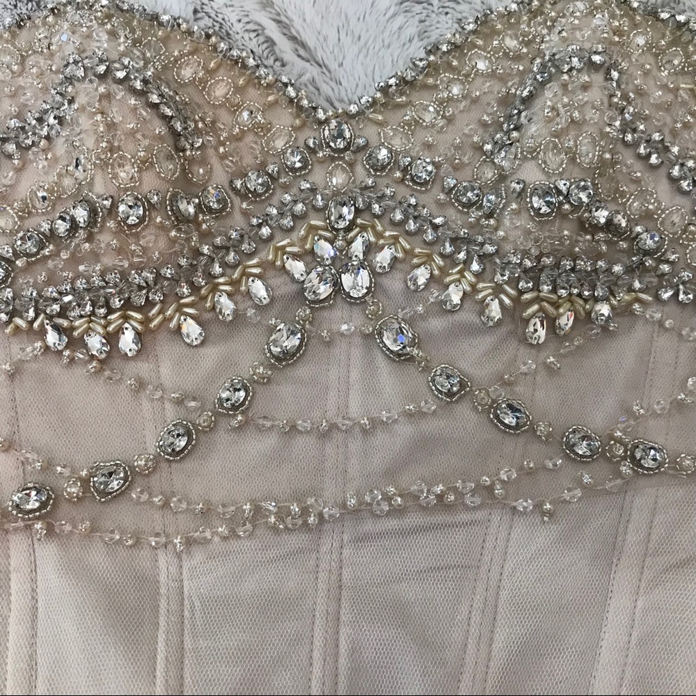 Watters Bridal Jeweled Kian Corset Almond Color 8 - Picture 6 of 8